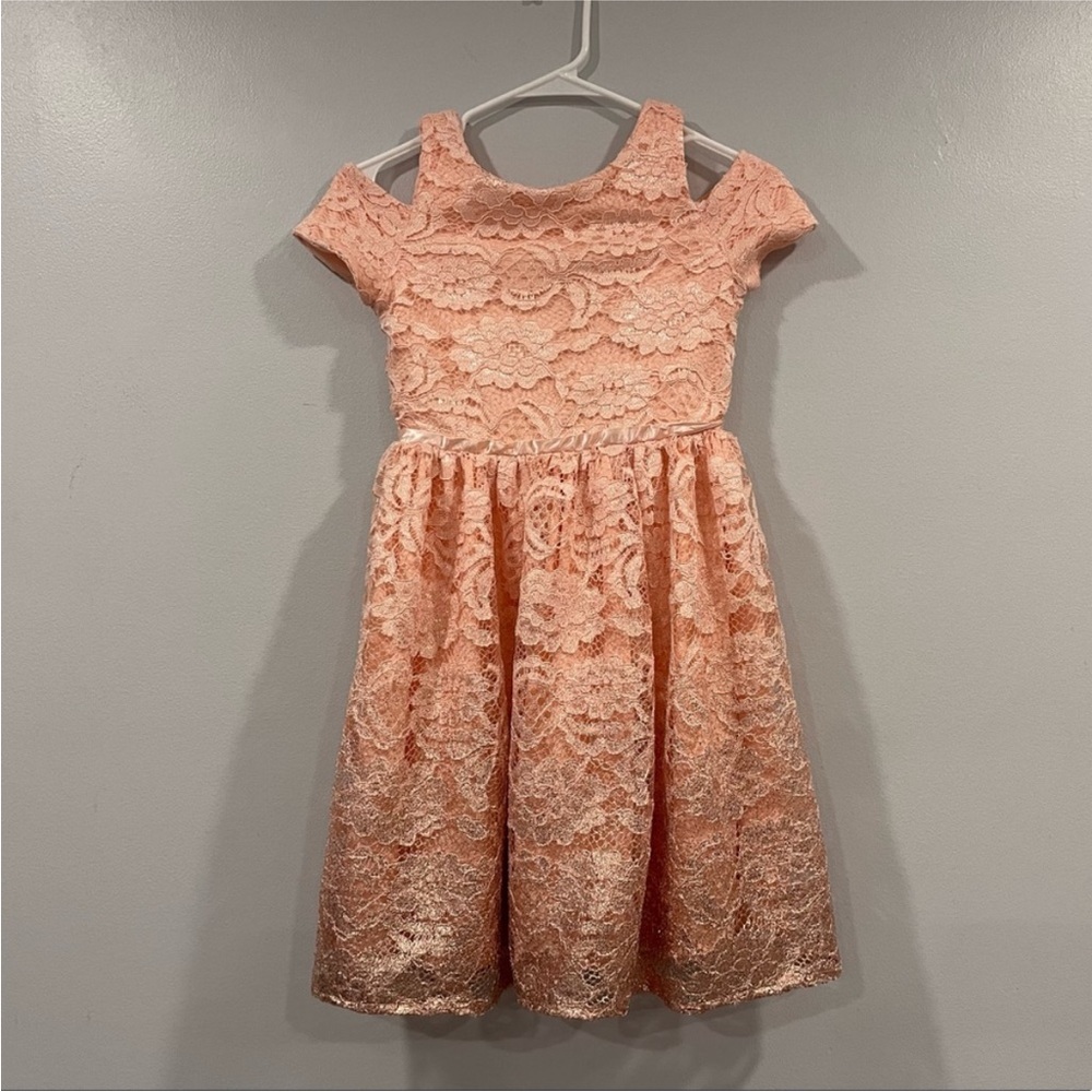 Blush by Us Angels Pink Embroidered Cold Shoulder Dress 12